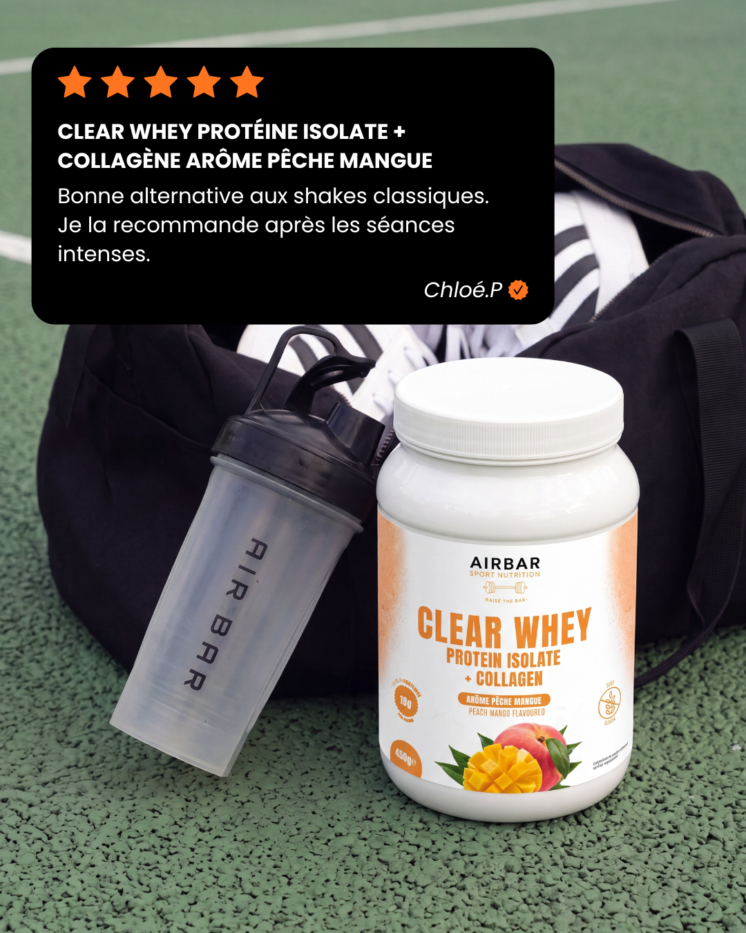Clear Whey Protéine Isolate + Collagène Arôme Pêche Mangue