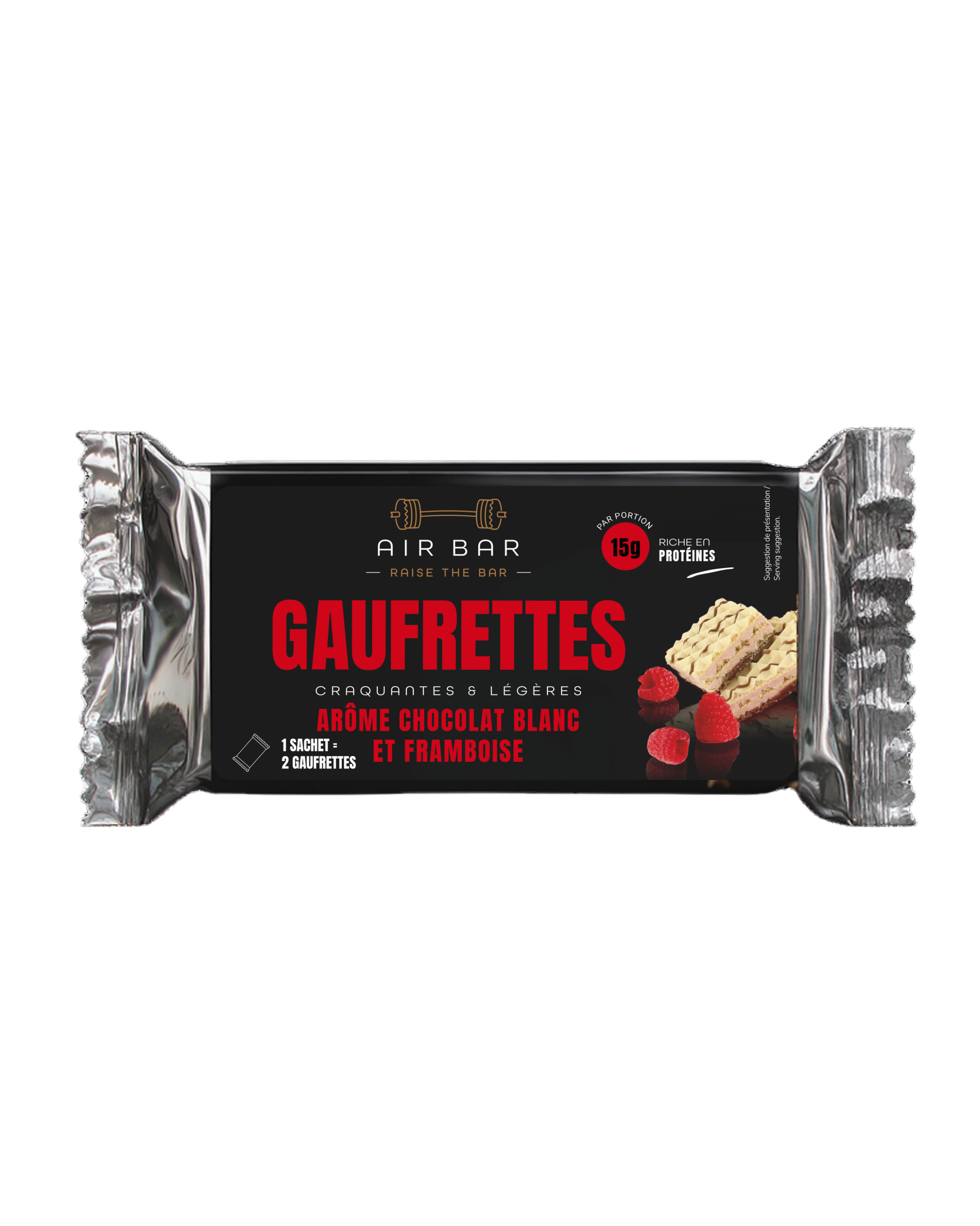 Gaufrettes arôme Chocolat blanc et Framboise