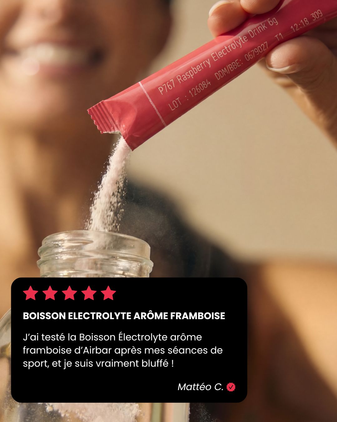 Boisson Électrolyte Framboise en Stick